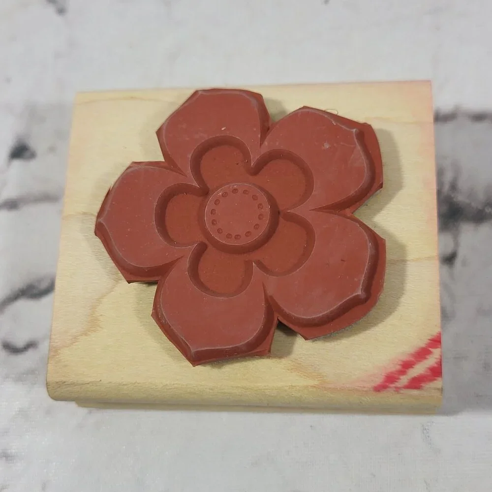 Stampin Up! Rubber Flower Stamps Set Of 5 Floral Design Wood-Mounted Crafting To